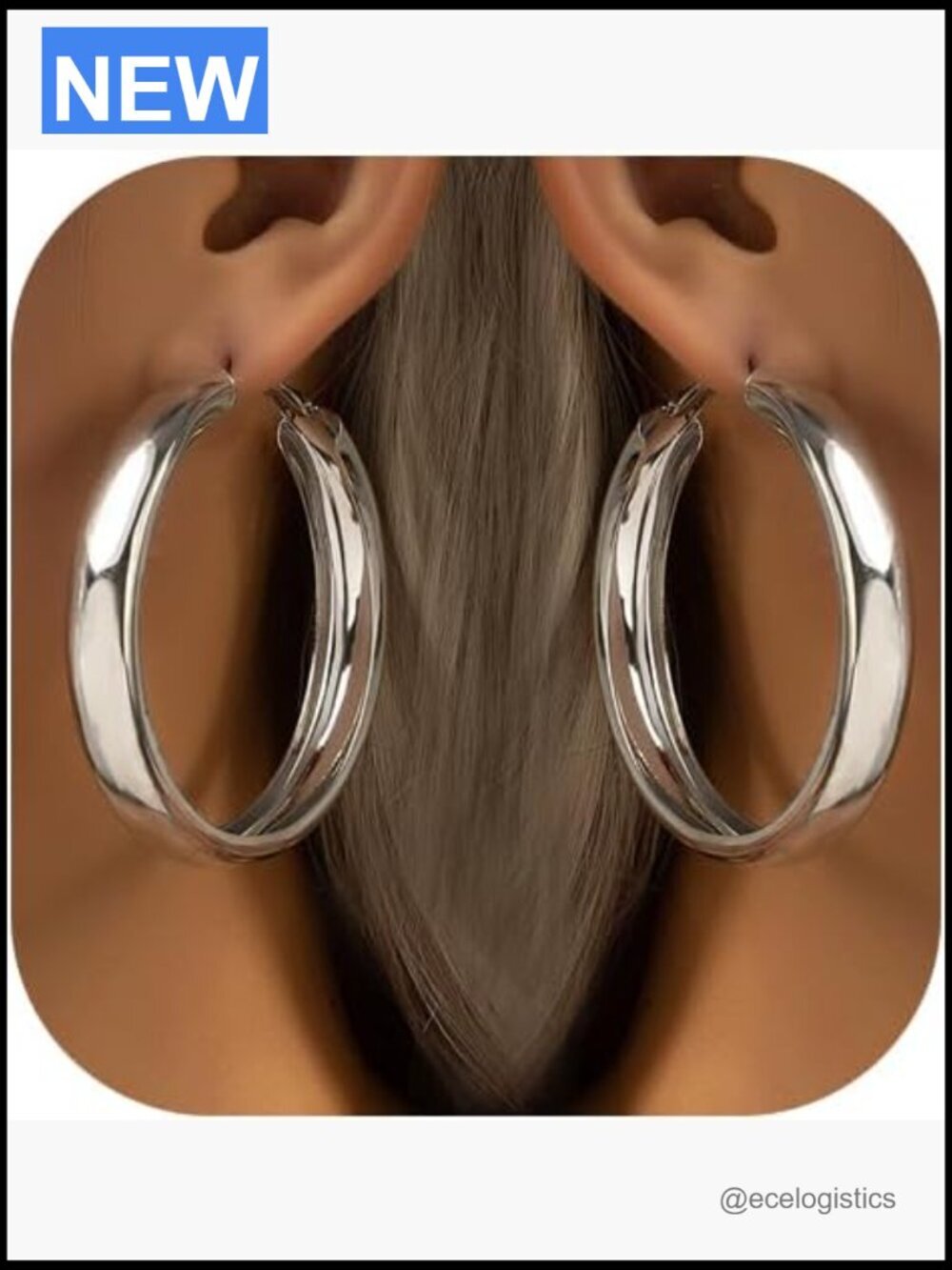 Chunky Gold Silver Hoop Earrings Wide Flat Huggie Hoops Dangle Earrings Big